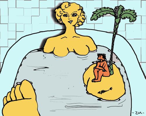 Cartoon: bath (medium) by zu tagged bath,wrecked