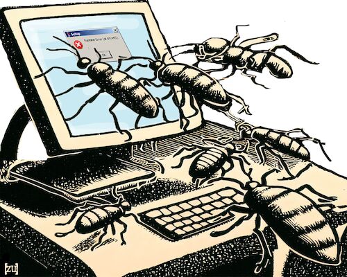 Cartoon: Bugs (medium) by zu tagged bug,computer