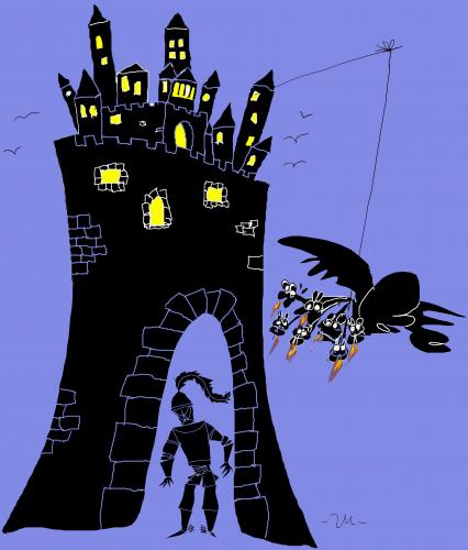 Cartoon: castle (medium) by zu tagged castle,drake