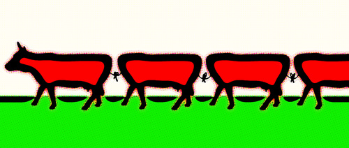 Cartoon: Cow (medium) by zu tagged cow,train
