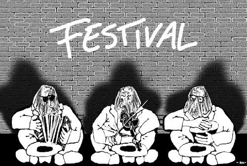 Cartoon: Festival (medium) by zu tagged beggar,festival