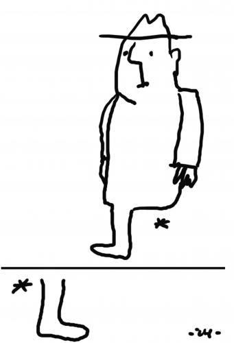 Cartoon: foot-note (medium) by zu tagged foot,note