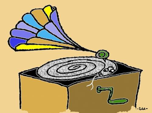 Cartoon: gramophon (medium) by zu tagged snake,grammophone