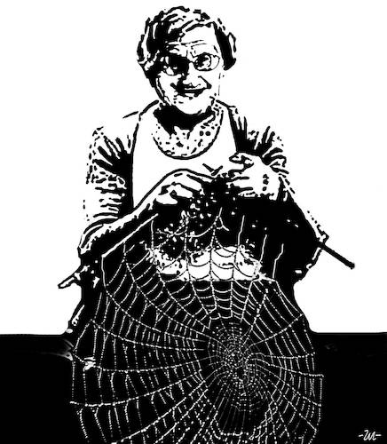Cartoon: Handwork (medium) by zu tagged handwork,grandma,cobweb