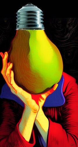 Cartoon: Pear (medium) by zu tagged bulb,pear,head