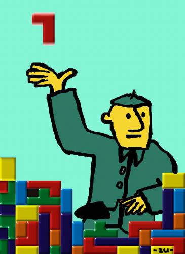 Cartoon: tetris (medium) by zu tagged tetris
