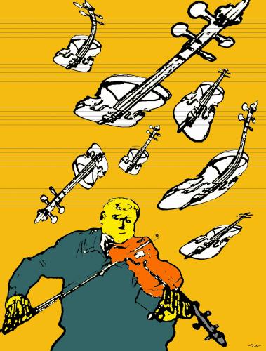 Cartoon: violin (medium) by zu tagged violin,music