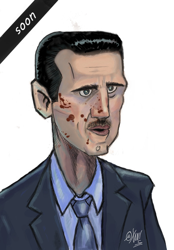 Cartoon: Bashar al-Assad (medium) by islamashour tagged bashar,al,assad,syria,gaza