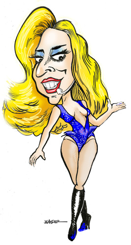 Cartoon: Lady Gaga (medium) by jeander tagged lady,gaga,lady,gaga