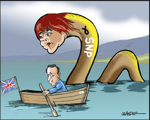 Cartoon: Loch Ness (medium) by jeander tagged loch,scotland,cameron,ncp,sturgeon,ness,sturgeon,ncp,cameron,scotland,loch,ness