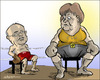 Cartoon: German election (small) by jeander tagged peer,steinbrück,spd,angela,merkel,csu,die,wahl,2013election