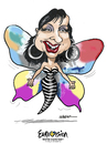 Cartoon: Petra Mede (small) by jeander tagged eurovision,song,contest,petra,mede,malmö,sweden,comeidian,host