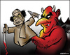 Cartoon: The devils partner (small) by jeander tagged gadaffi,khadaffi,libya,dictator,gaddafi