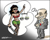 Cartoon: The goddess of justice (small) by jeander tagged berlusconi,justice,primeminister,silvio,italy