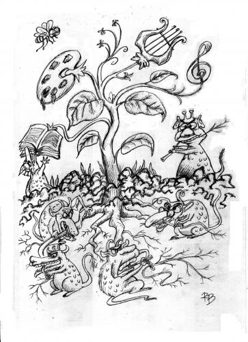 Cartoon: prosperous culture (medium) by rakbela tagged rb,culture,surrealism