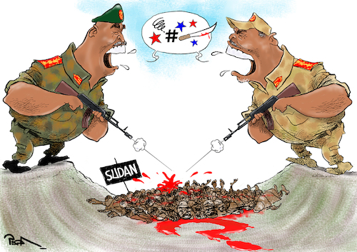 Cartoon: Sudan war lords (medium) by Popa tagged sudan