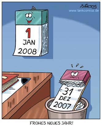 Cartoon: schichtwechsel (medium) by pentrick tagged kalender,neues,jahr,new,year,calendar,böse,angry