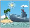 Cartoon: fahrstunde (small) by pentrick tagged uboot submarine boot boat fahrschule driving school insel island man mann ozean ocean meer sea 