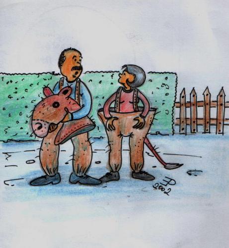 Cartoon: Nächstes Jahr wieder Pony-Hof? (medium) by Ecki tagged kinder