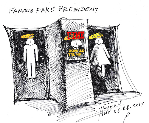 Cartoon: Famous Fake President (medium) by ylli haruni tagged donald,trump,president