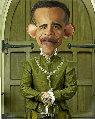 Cartoon: Barack Obama (medium) by hakanipek tagged famous,people