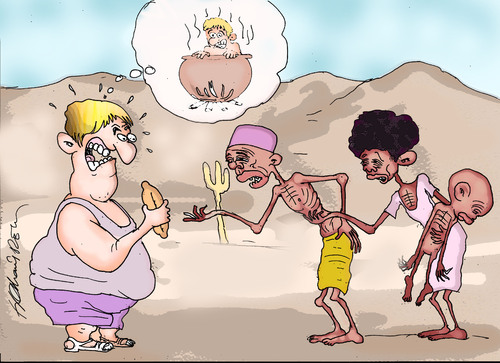 Cartoon: hunger (medium) by hakanipek tagged poverty,hunger,humanity,africa