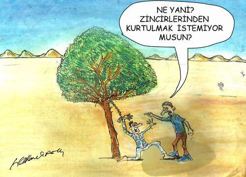 Cartoon: özgürlük (medium) by hakanipek tagged freedom,human,nature,life
