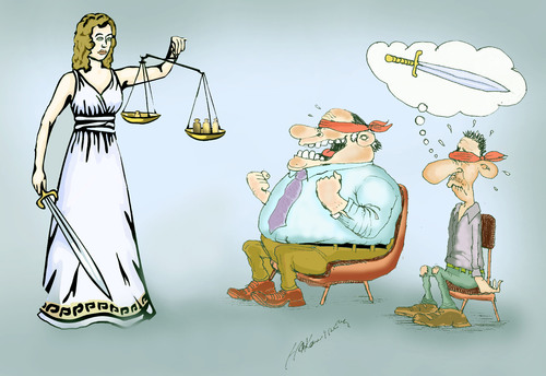 Cartoon: Themis (medium) by hakanipek tagged poor,and,rich,injustice,justice,themis
