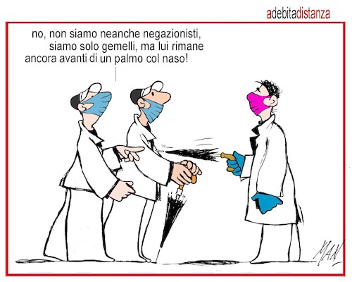 Cartoon: a debita distanza (medium) by Enzo Maneglia Man tagged vignette,umorismo,grafico,nuovo,lockdown,per,fighillearte,by,man,enzo,maneglia,piccolomuseo,fighille,ita