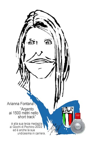 Cartoon: Arianna Fontana (medium) by Enzo Maneglia Man tagged caricatura,arianna,fontana,ritratto,olimpiadi,pechino,2022