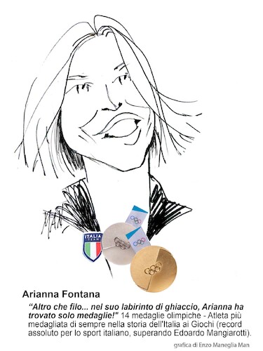 Cartoon: Arianna Fontana (medium) by Enzo Maneglia Man tagged caricature,arianna,fontana,sport,olimpiadi,invernali,2026