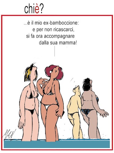 Cartoon: bamboccioni (medium) by Enzo Maneglia Man tagged vignette,umorismo,grafico,spilli,bagnanti,di,maneglia,piccolomuseo,fighille,fihghillearte