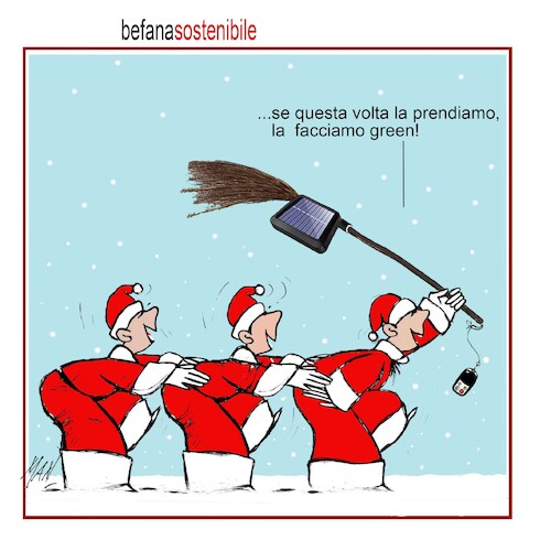 Cartoon: Befana sostenibile (medium) by Enzo Maneglia Man tagged vignetta,umorismo,grafico,illustrazione