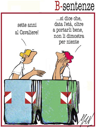 Cartoon: Berlusconi sentenze (medium) by Enzo Maneglia Man tagged fighillearte,maneglia,man,sentenze,berlusconi,cassonettari