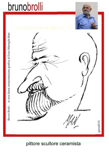 Cartoon: Bruno Brolli (medium) by Enzo Maneglia Man tagged man,pittore,scultore,ceramista,brolli,bruno