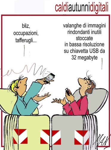 Cartoon: caldi autunni digitali (medium) by Enzo Maneglia Man tagged cassonettari,man,maneglia,fighillearte
