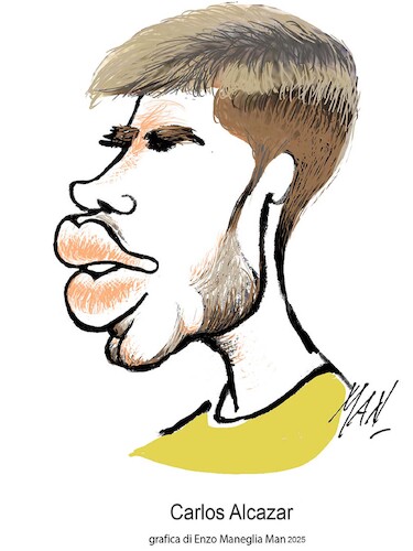Cartoon: Carlos Alcaraz (medium) by Enzo Maneglia Man tagged caricature,ritratti,tennis