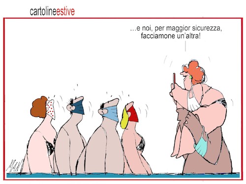 Cartoon: cartoline estive 2021 (medium) by Enzo Maneglia Man tagged vignette,umorismo,grafico,spilli,di,maneglia,fighillearte,picolomuseo,fughille,ita