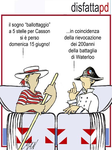 Cartoon: cassonettari a Venezia (medium) by Enzo Maneglia Man tagged cassonettari,man,maneglia,fighillearte