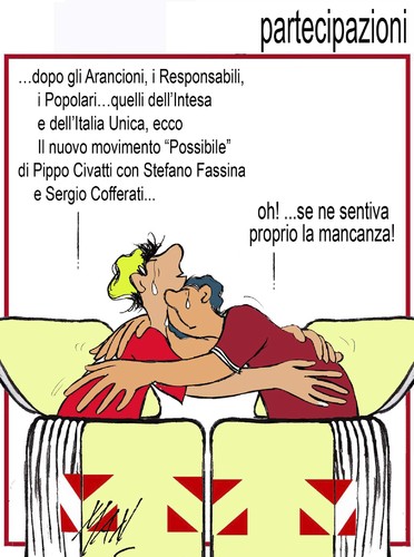 Cartoon: cassonettari possibili (medium) by Enzo Maneglia Man tagged cassonettari,man,maneglia,fighillearte
