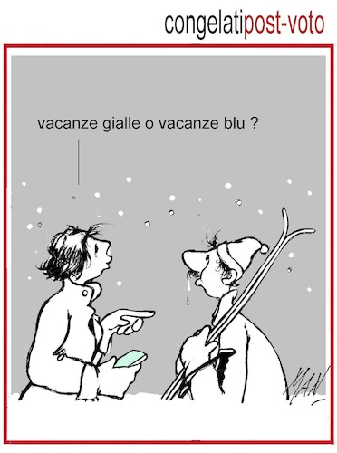 Cartoon: congelat post voto (medium) by Enzo Maneglia Man tagged vignette,umorismo,grafico,spilli,post,elezioni,man,maneglia,fighillearte