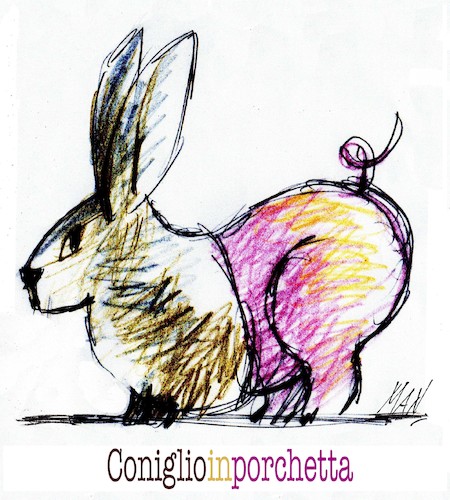 Cartoon: coniglio in porchetta (medium) by Enzo Maneglia Man tagged vignette,unorismo,grafico,rappresentazioni,retoriche,espressionistiche,enzo,maneglia,man