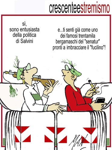 Cartoon: crescente estremismo (medium) by Enzo Maneglia Man tagged cassonettari,man,maneglia,fighillearte