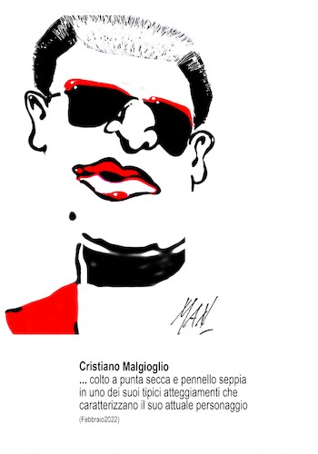 Cartoon: Cristiano Malgioglio (medium) by Enzo Maneglia Man tagged cristiano,malgioglio,cantautore,caricatura,ritratto,personaggio,tv