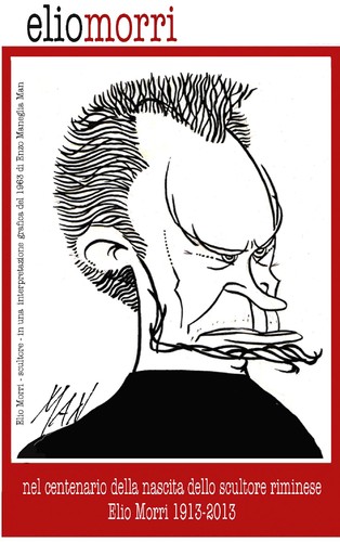 Cartoon: Elio Morri scultore riminese (medium) by Enzo Maneglia Man tagged riminese,scultore,morri,elio