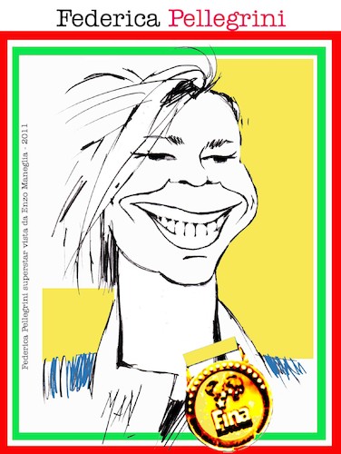 Cartoon: Federica Pellegrini (medium) by Enzo Maneglia Man tagged personaggi