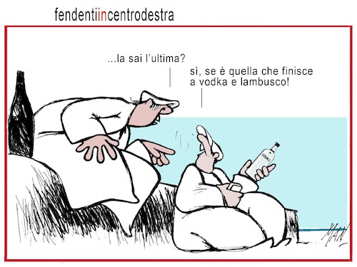 Cartoon: Fendenti in centrodestra (medium) by Enzo Maneglia Man tagged vignetta,umorismo,grafico,satira,politica,fighillearte,piccolomuseo
