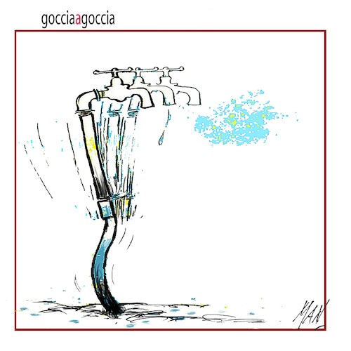 Cartoon: goccia a goccia (medium) by Enzo Maneglia Man tagged vignetta,tavola,grafica,satira,goccia
