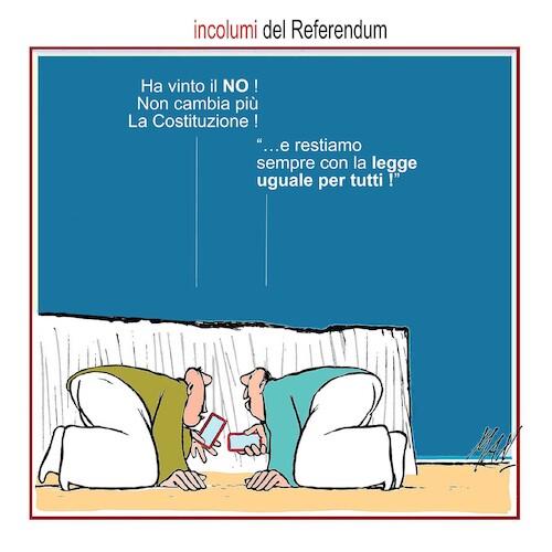 Cartoon: incolumi del Referendum (medium) by Enzo Maneglia Man tagged vignette,umorismo,grafico,spilli,fighillearete,piccolomuseo,di,fighlille,ita