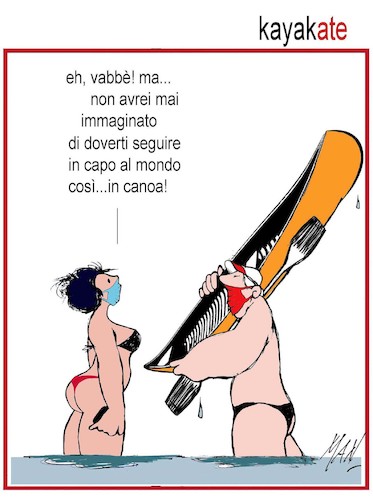 Cartoon: kayakate (medium) by Enzo Maneglia Man tagged vignette,umorismo,grafico,by,man,enzo,maneglia,per,fighillearte,piccolomuseo,di,fighille,it